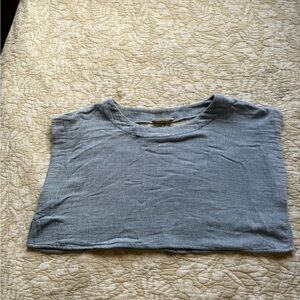 Stylish Women's Crop Linen and Cotton Boxy Top